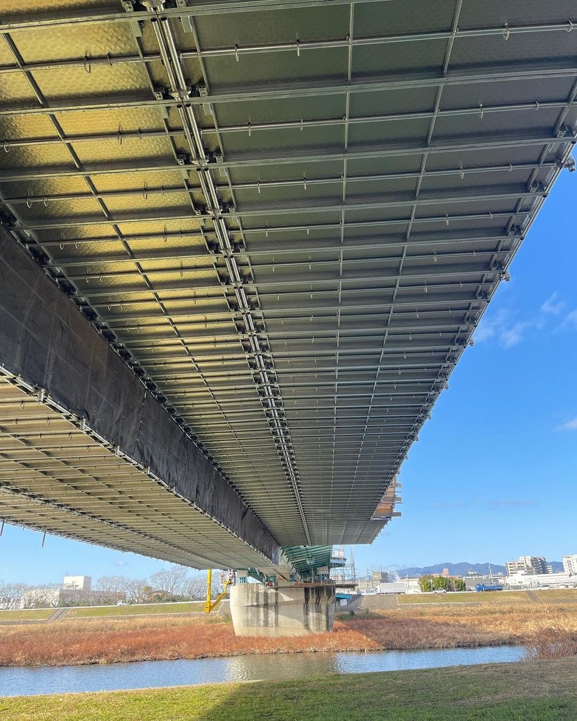 神津大橋　足場架設完了しました。
御苦労様でした。